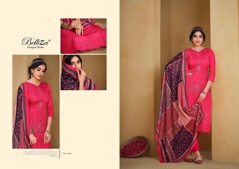 Belliza Designer Studio Jashn E Ishq Jam Cotton Fancy Embroidery Work Suits