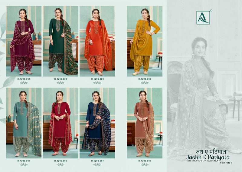 Alok Suits Jashn E Patiyala Edition Vol 5 Jam Cotton Embroidery Work Suits