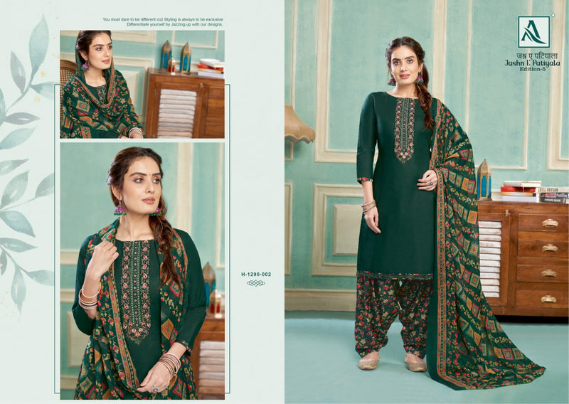 Alok Suits Jashn E Patiyala Edition Vol 5 Jam Cotton Embroidery Work Suits