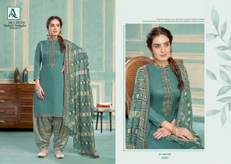 Alok Suits Jashn E Patiyala Edition Vol 5 Jam Cotton Embroidery Work Suits
