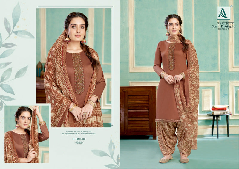 Alok Suits Jashn E Patiyala Edition Vol 5 Jam Cotton Embroidery Work Suits