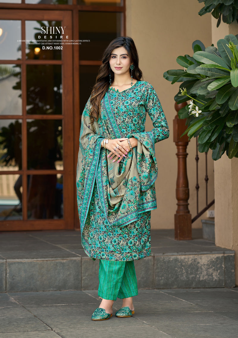 Roli Moli Creation Jasmine Pashmina Heavy Printed With Fancy Work Suit