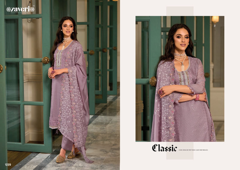 Zaveri Woman Beauty Jil Mil Vol 2 Organza With Embroidery Khatli Work Suit