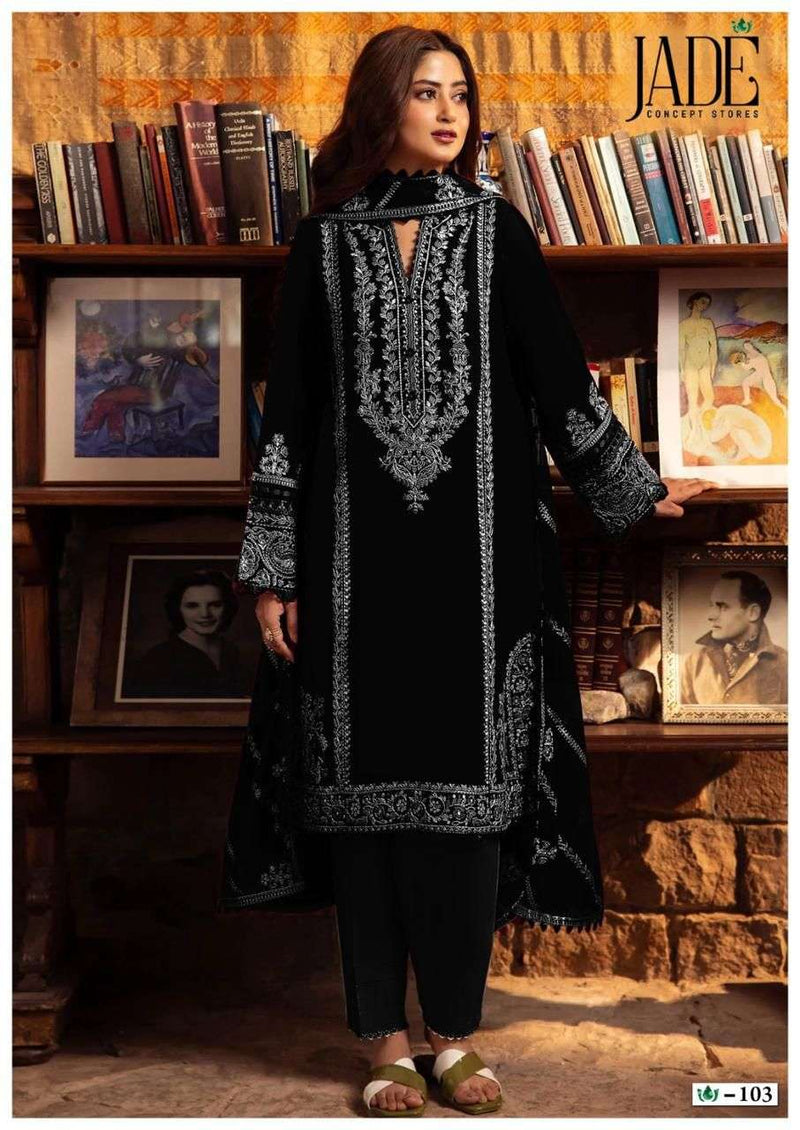 Jade Bin Saeed Black And White Pure Lawn Cotton Printed Salwar Suit