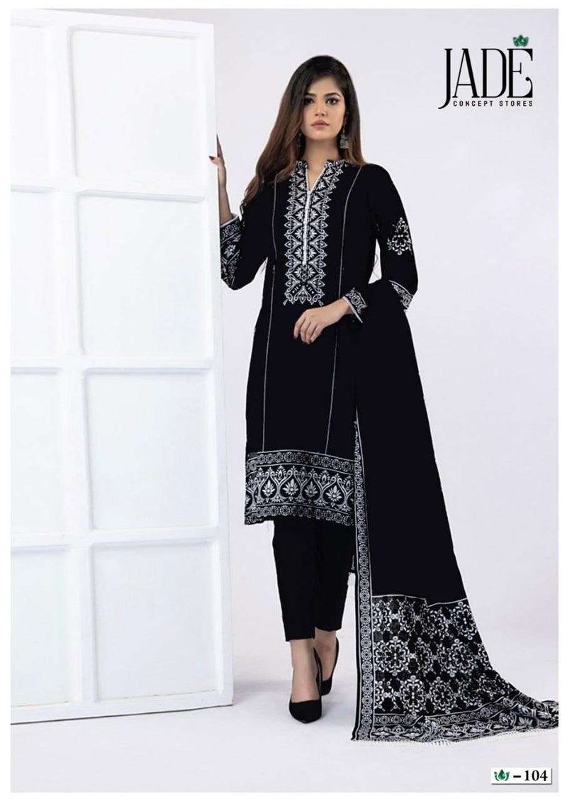 Jade Bin Saeed Black And White Pure Lawn Cotton Printed Salwar Suit