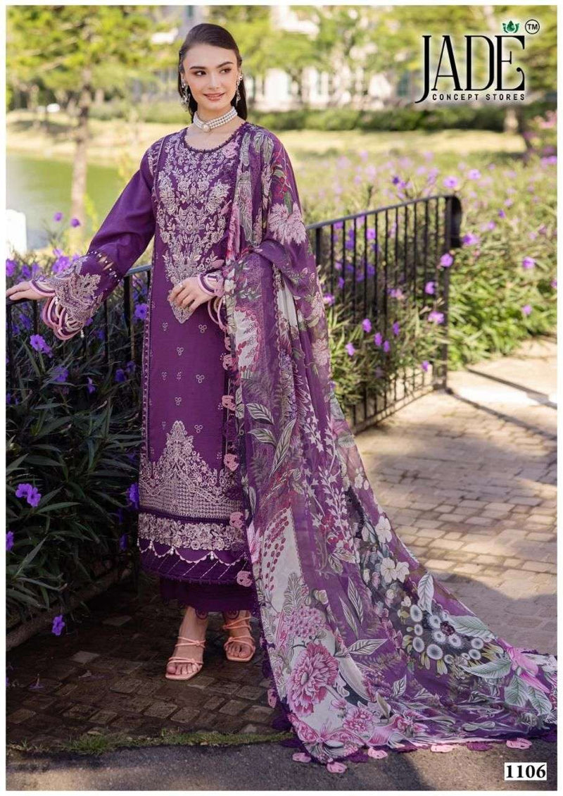 Jade Bin Saeed Vol 11 Pure Lawn Cotton Printed Karachi Salwar Suit