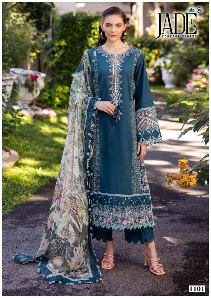 Jade Bin Saeed Vol 11 Pure Lawn Cotton Printed Karachi Salwar Suit