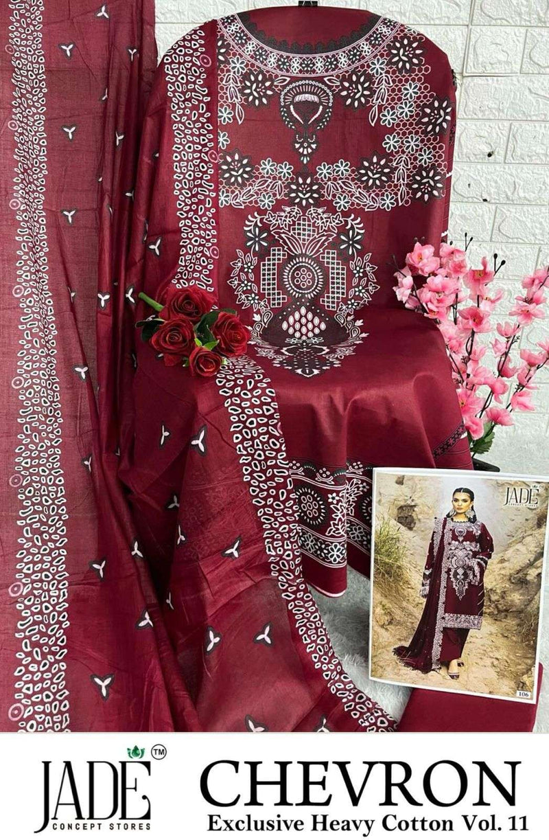 Jade Chevron Exclusive Heavy Cotton Vol 11 Pure Lawn Printed Casual Wear Salwar Suit