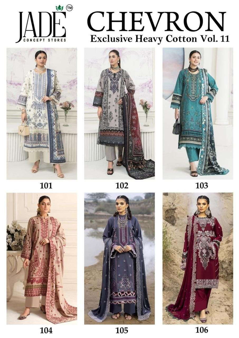 Jade Chevron Exclusive Heavy Cotton Vol 11 Pure Lawn Printed Casual Wear Salwar Suit