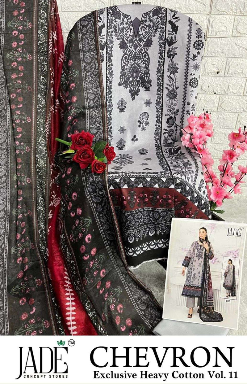 Jade Chevron Exclusive Heavy Cotton Vol 11 Pure Lawn Printed Casual Wear Salwar Suit