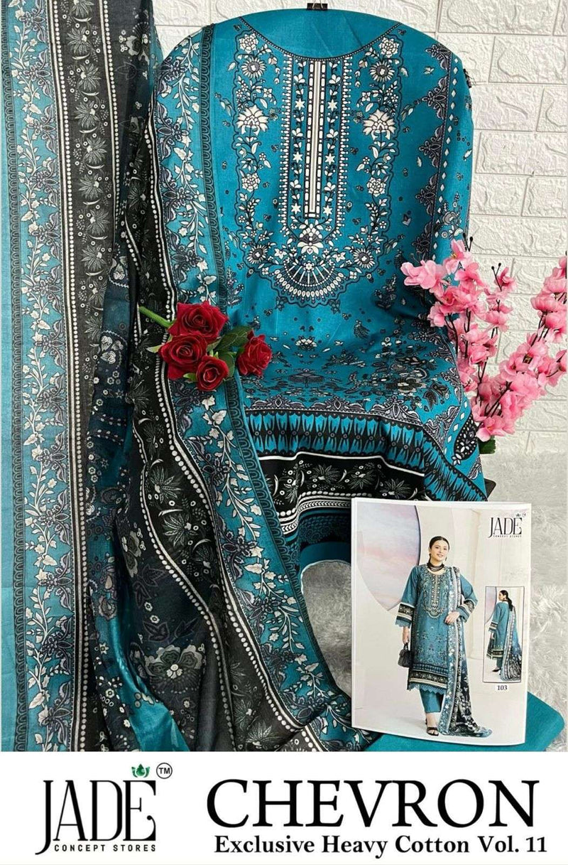 Jade Chevron Exclusive Heavy Cotton Vol 11 Pure Lawn Printed Casual Wear Salwar Suit