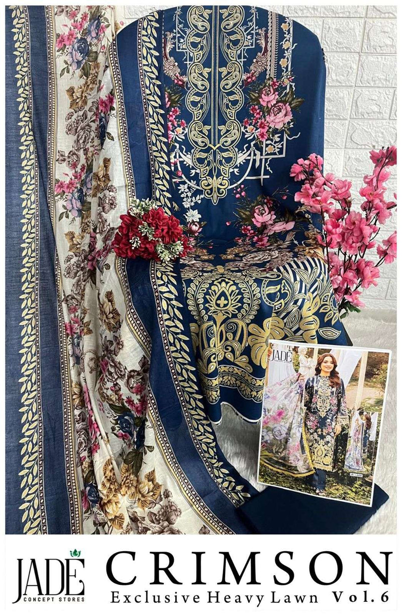 Jade Concept Store Crimson Exclusive Heavy Lawn Vol 6 Printed Salwar Suit