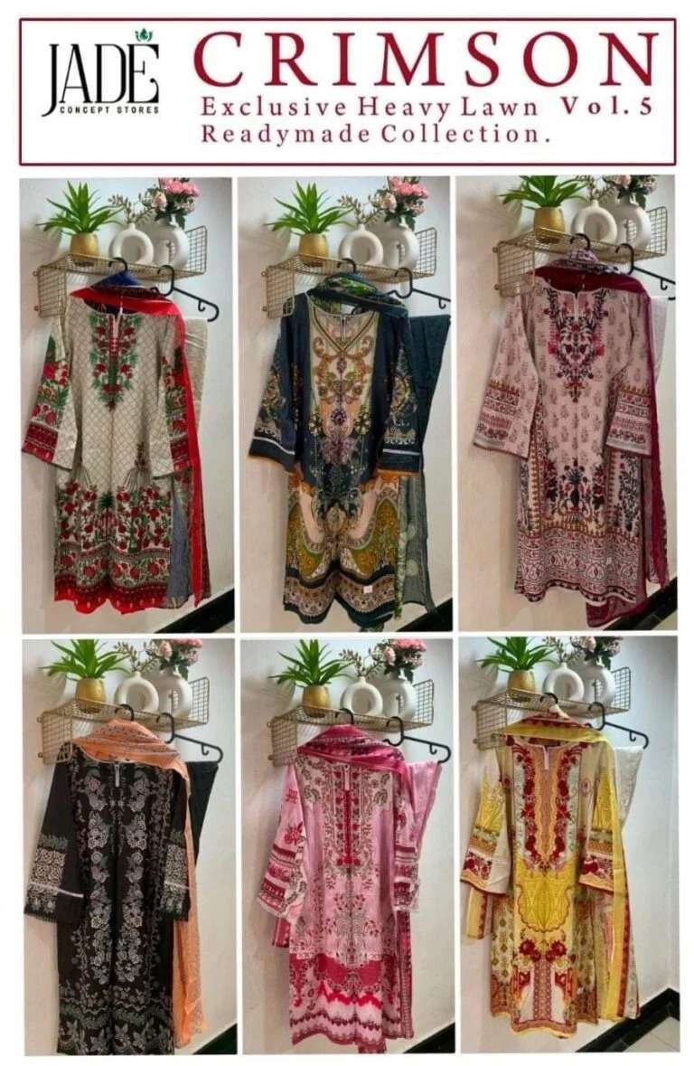 Jade Crimson Exclusive Heavy Collection Vol 5 Cotton Fancy Wear Pret Kurti