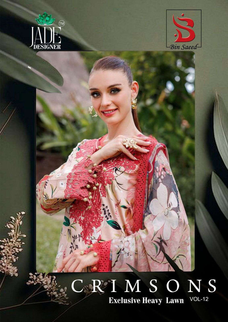 Jade Crimson Exclusive Heavy Lawn Vol 12 Karachi Print Dailywear Salwar Suit