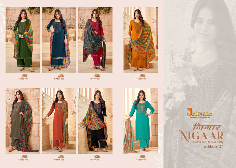Jaimala Nigaar Vol 27 Pure Rayon Embroidered Diamond Work Salwar Suit