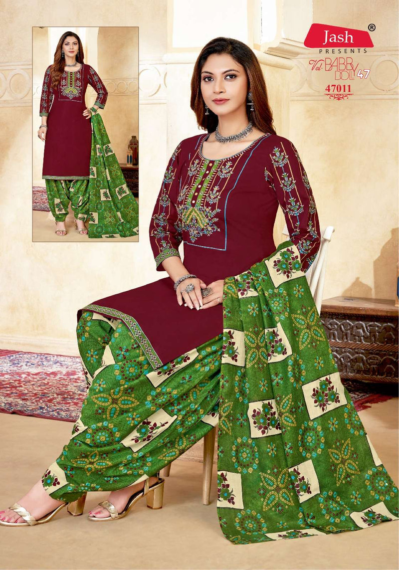 Jash Baby Doll Vol 47 Cotton Heavy Embroidery Patiyala Salwar Kameez