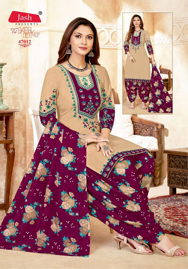 Jash Baby Doll Vol 47 Cotton Heavy Embroidery Patiyala Salwar Kameez