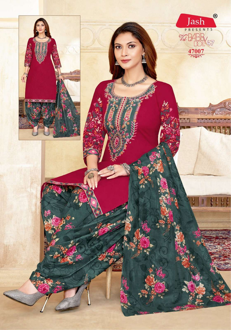 Jash Baby Doll Vol 47 Cotton Heavy Embroidery Patiyala Salwar Kameez