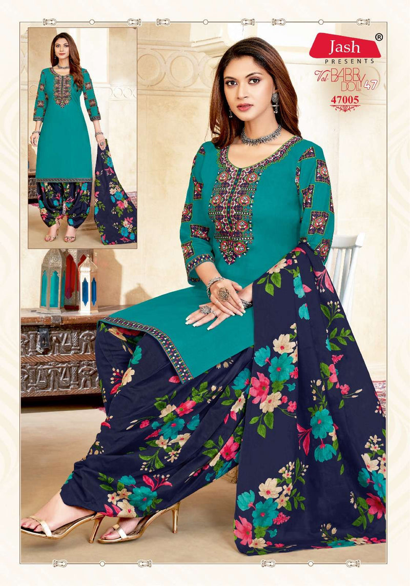 Jash Baby Doll Vol 47 Cotton Heavy Embroidery Patiyala Salwar Kameez