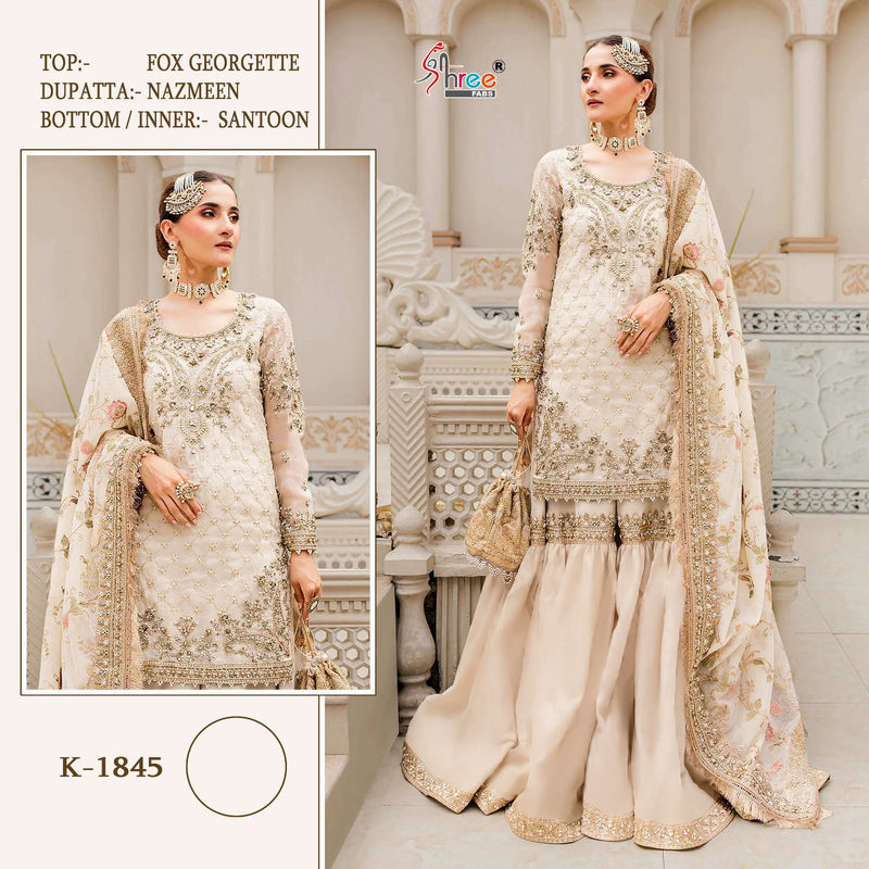 Shree Fabs DNO K 1845 Fox Georgette With Heavy Embroidery Pakistani Salwar Suits