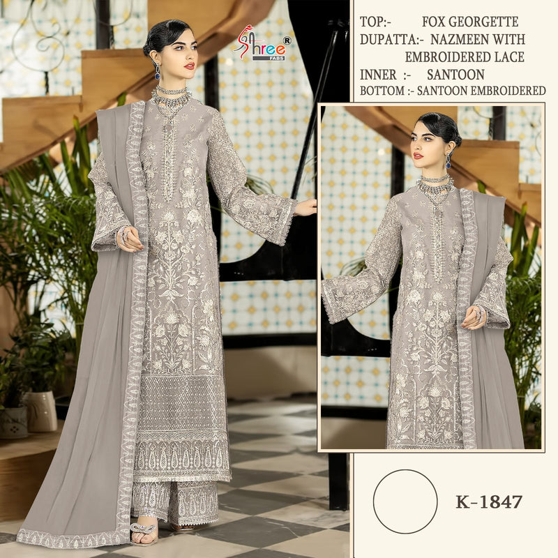 Shree Fabs K 1847 Fax Georgette Heavy Embroidery Salwar Kameez