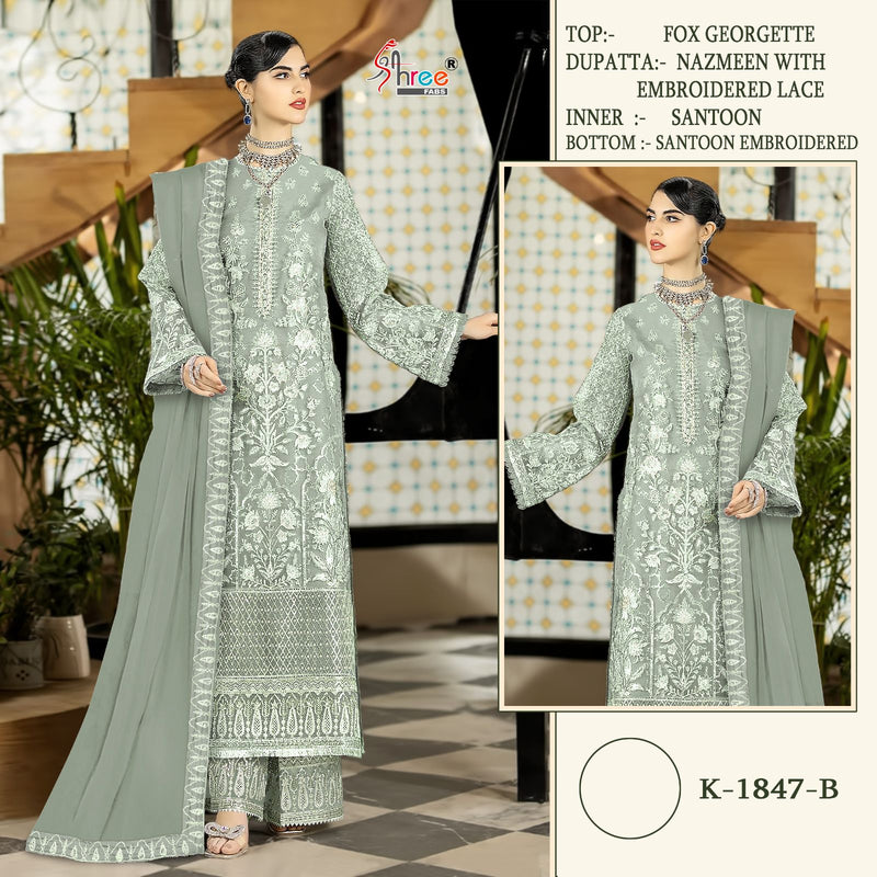 Shree Fabs K 1847 Fax Georgette Heavy Embroidery Salwar Kameez