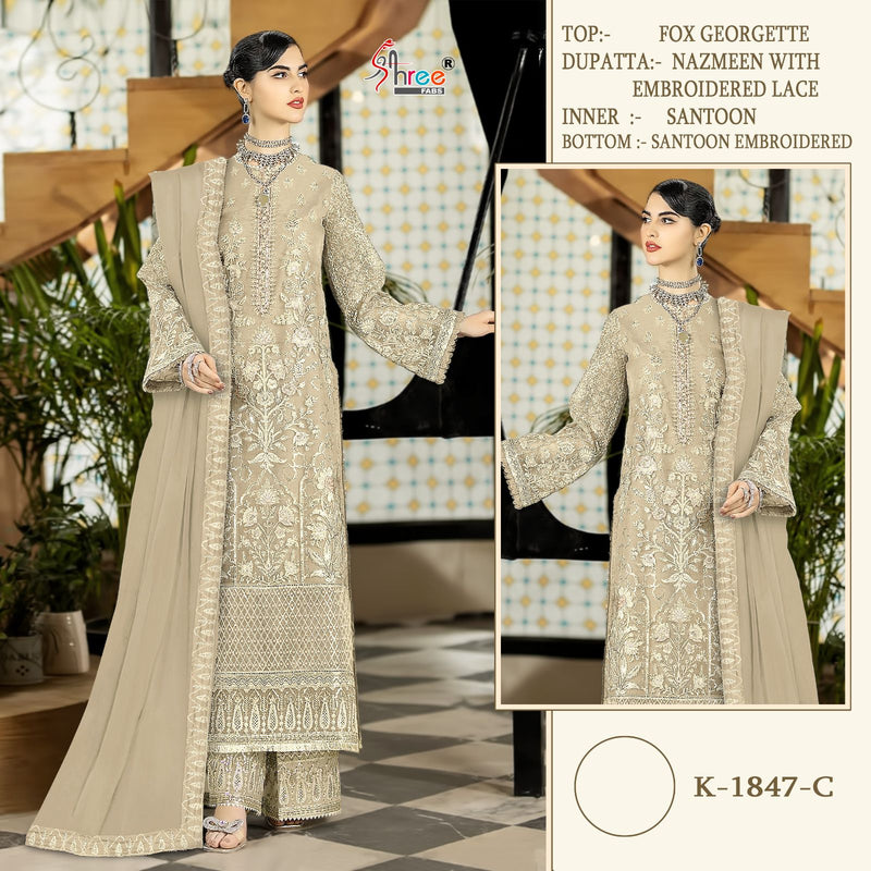 Shree Fabs K 1847 Fax Georgette Heavy Embroidery Salwar Kameez