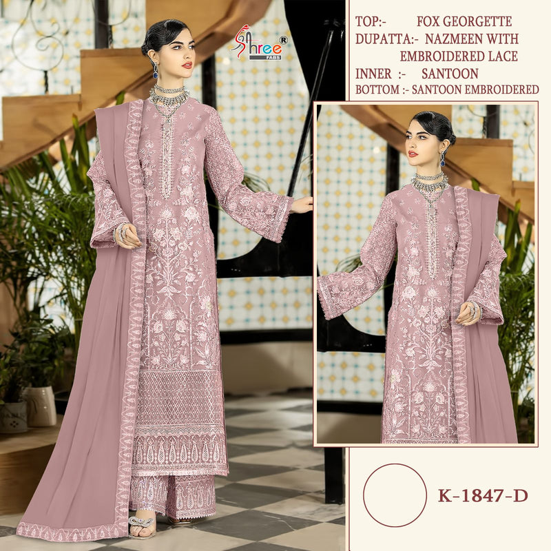 Shree Fabs K 1847 Fax Georgette Heavy Embroidery Salwar Kameez
