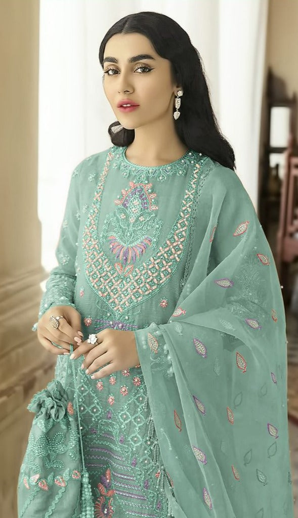 Shree Fabs K 1853 Georgette With Embroidered Heavy Look Pakistani Suit Collection
