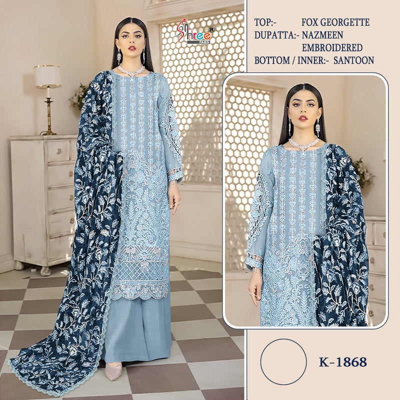 Shree Fabs D No K 1868 Fox Georgette Heavy Embroidery Pakistani Suits