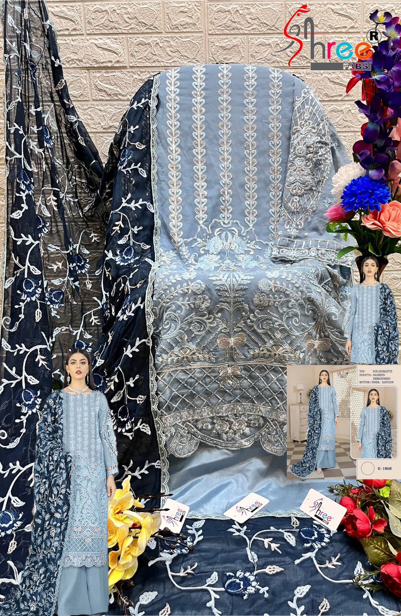 Shree Fabs D No K 1868 Fox Georgette Heavy Embroidery Pakistani Suits