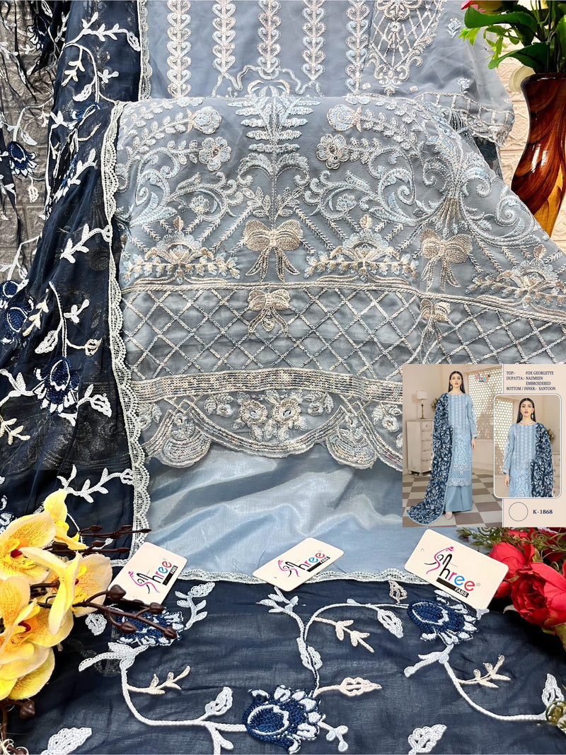 Shree Fabs D No K 1868 Fox Georgette Heavy Embroidery Pakistani Suits