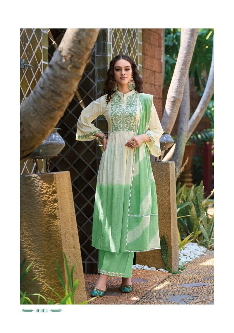 Kailee Fashion Chandani Pure Cotton Weaving Self Pattern Cotton Nyra Cut Designer Kurti
