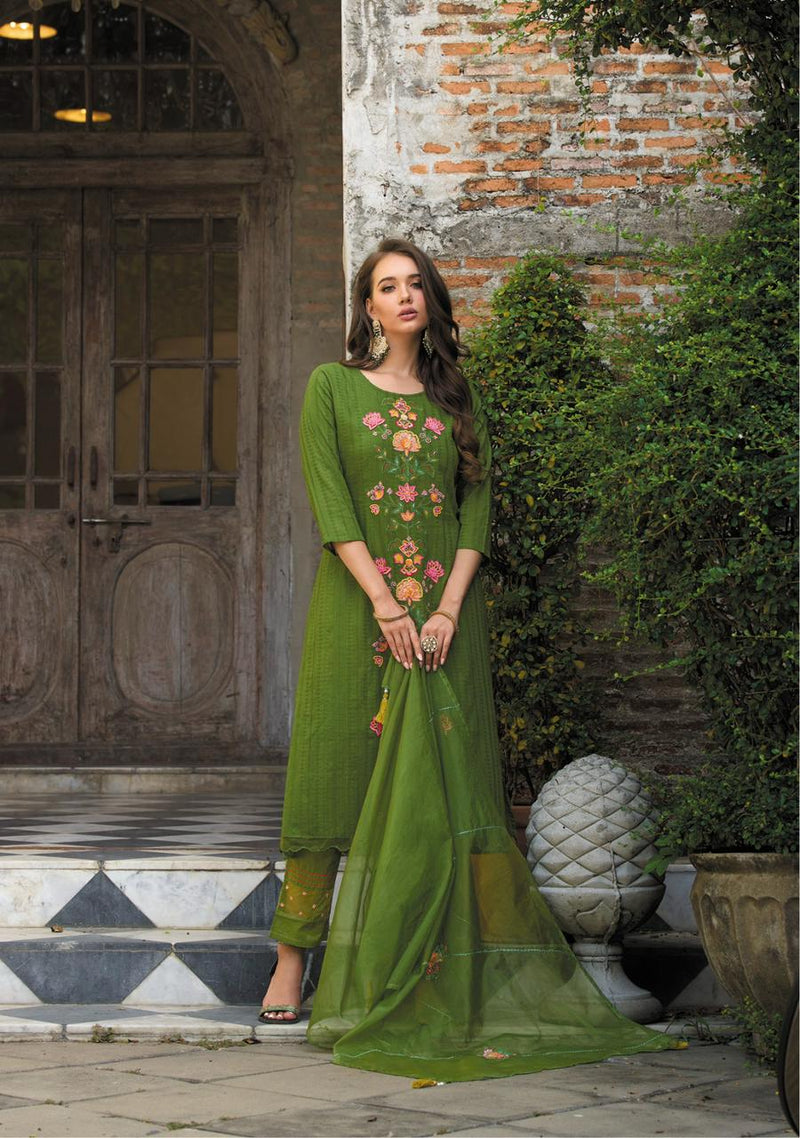 Kailee Fashion Dil Kash Pure Cotton Weaving Self Pattern Fancy Thread Mirror Work Designer Kurti