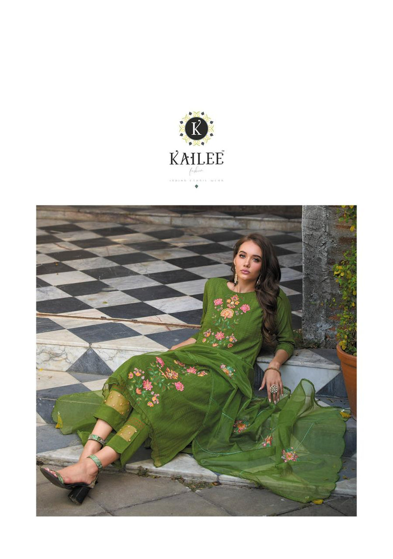 Kailee Fashion Dil Kash Pure Cotton Weaving Self Pattern Fancy Thread Mirror Work Designer Kurti