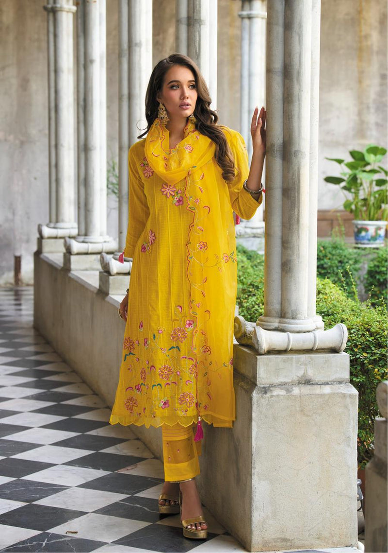 Kailee Fashion Dil Kash Pure Cotton Weaving Self Pattern Fancy Thread Mirror Work Designer Kurti