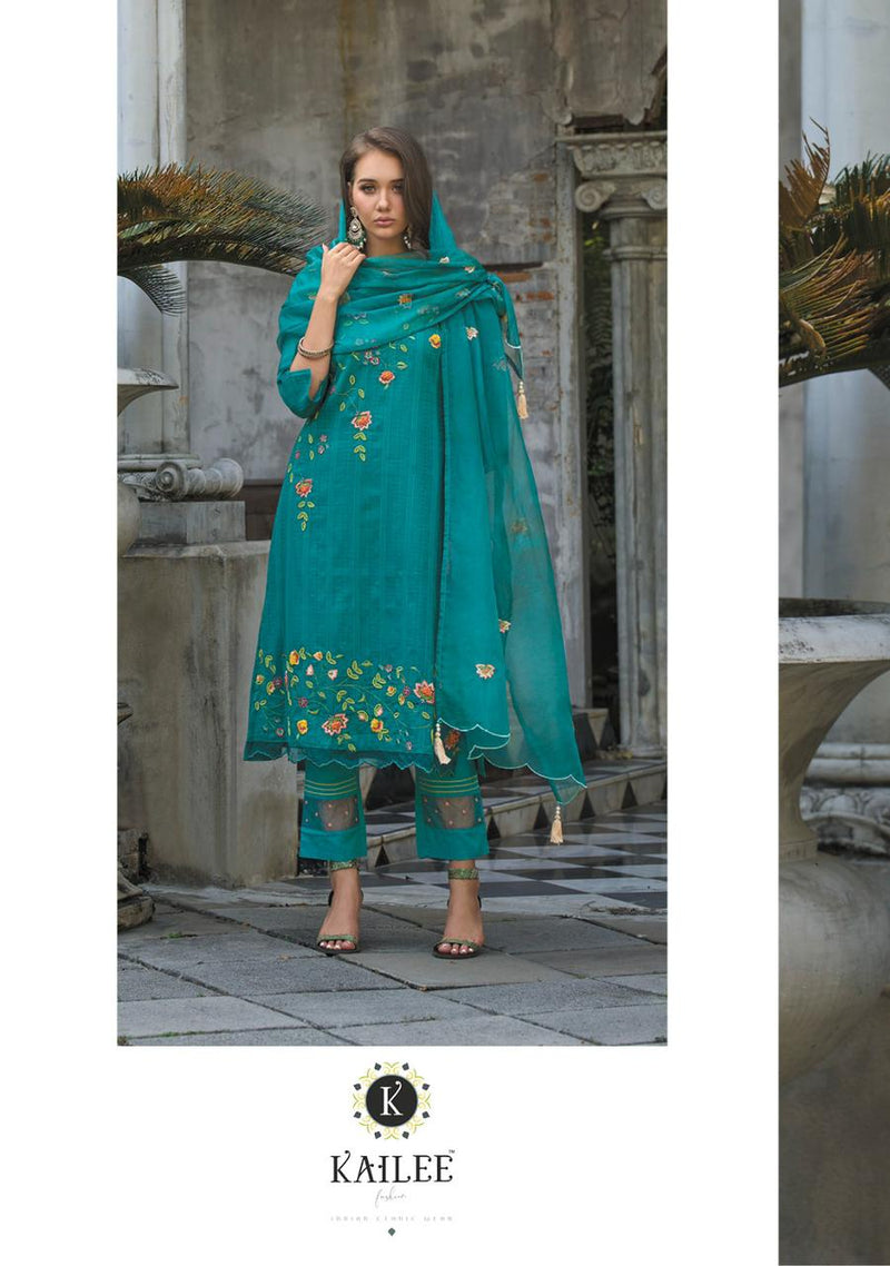 Kailee Fashion Dil Kash Pure Cotton Weaving Self Pattern Fancy Thread Mirror Work Designer Kurti