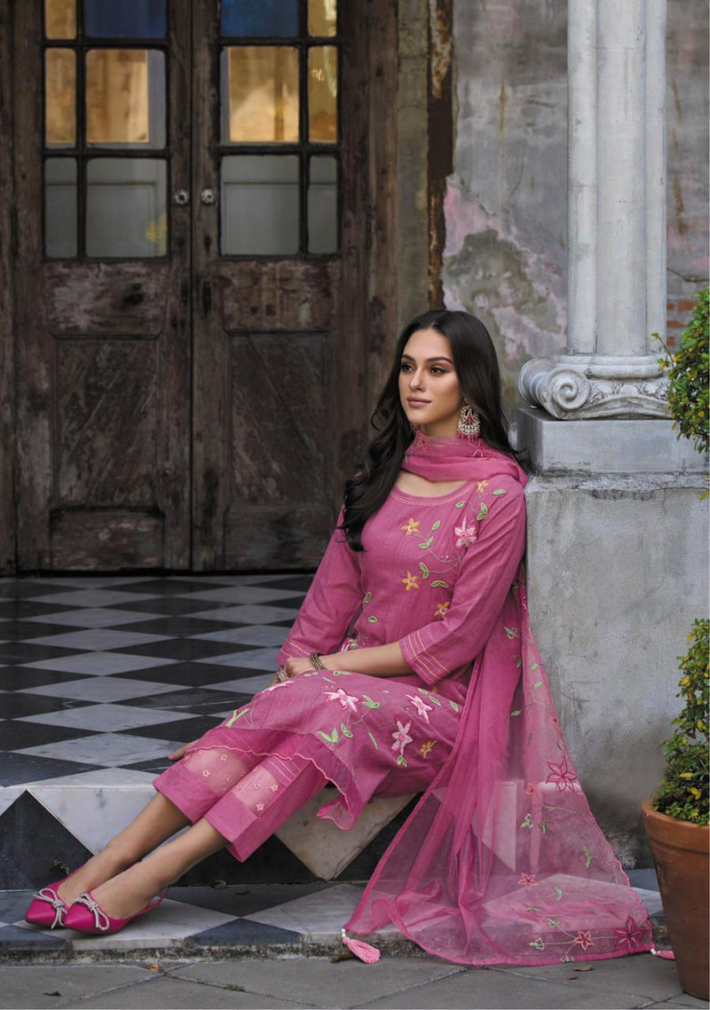 Kailee Fashion Dil Kash Pure Cotton Weaving Self Pattern Fancy Thread Mirror Work Designer Kurti