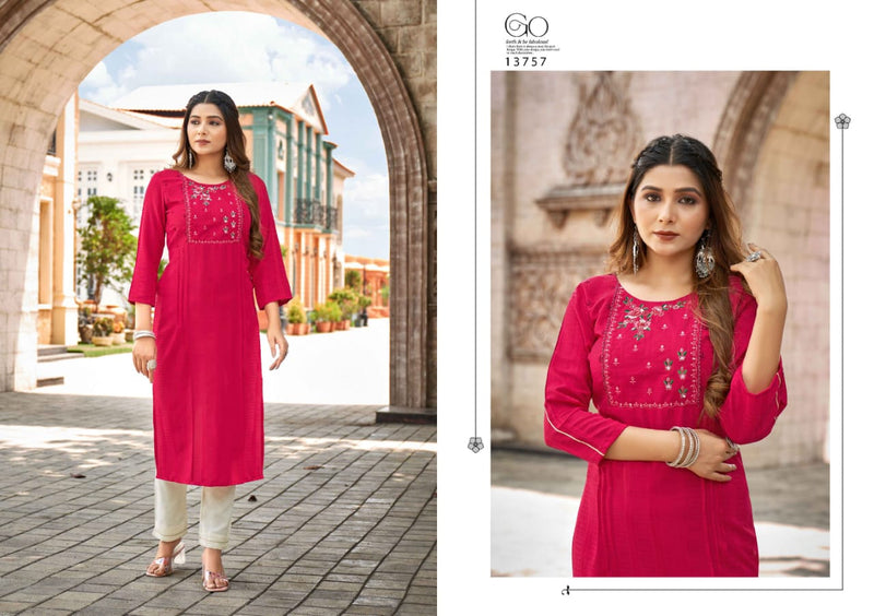 Kajree Noori Heavy Fancy Rayon Embroidered Hand Work Kurti