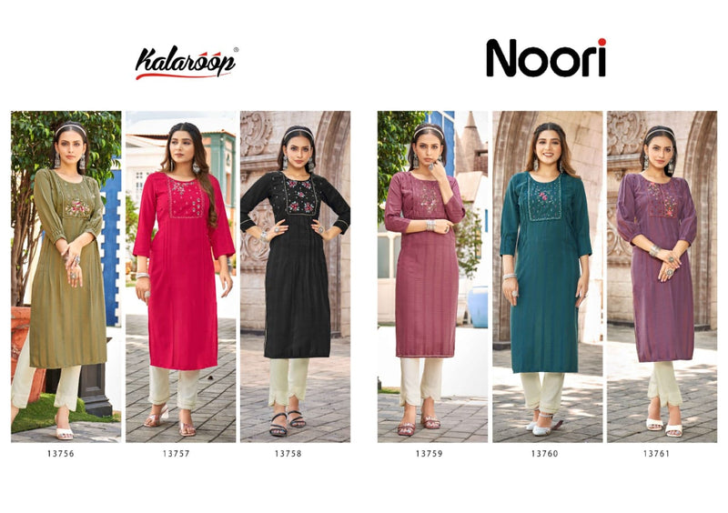 Kajree Noori Heavy Fancy Rayon Embroidered Hand Work Kurti