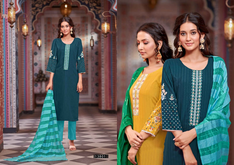 Kalaroop Kajree Fashion Kalindi Rayon With Embroidery Designer Kurti Combo Set