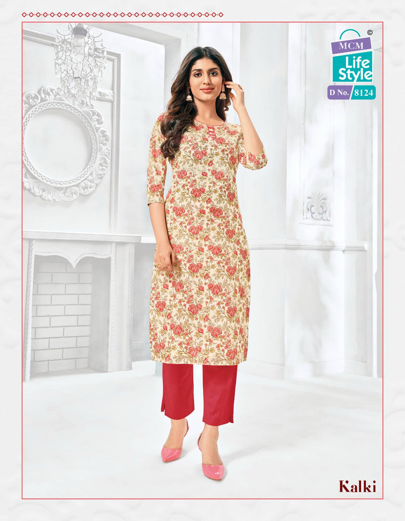 Mcm Lifestyle Kalki Vol 2 Cotton Prints Fancy Straight Daily Wear Kurtis