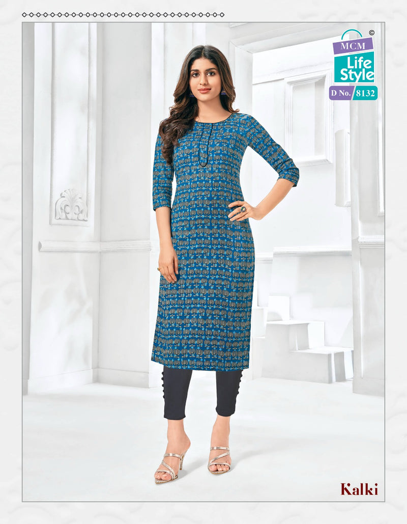 Mcm Lifestyle Kalki Vol 2 Cotton Prints Fancy Straight Daily Wear Kurtis