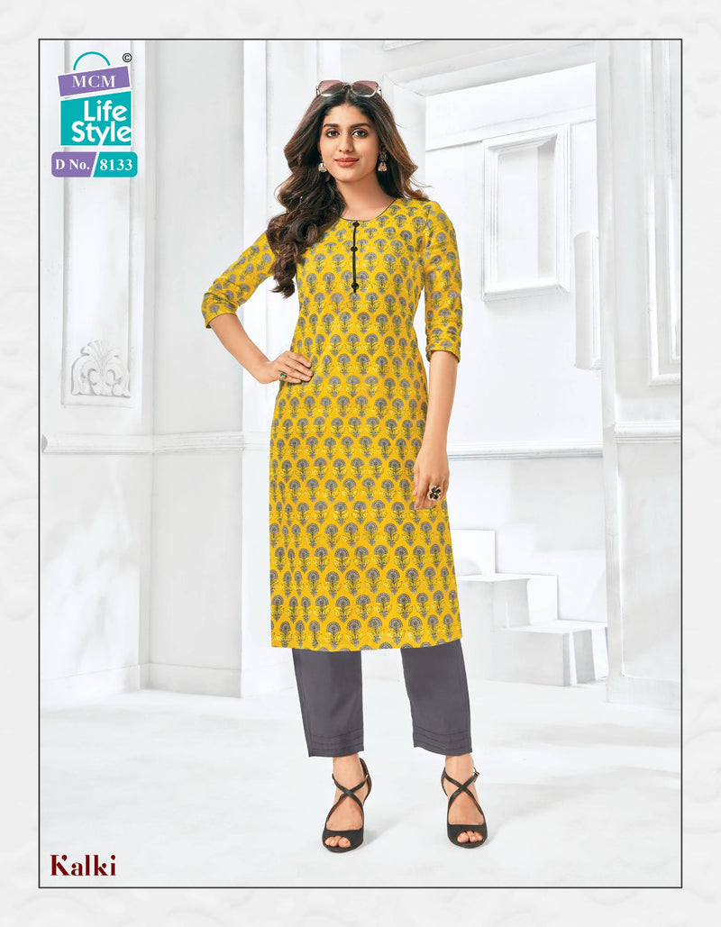 Mcm Lifestyle Kalki Vol 2 Cotton Prints Fancy Straight Daily Wear Kurtis
