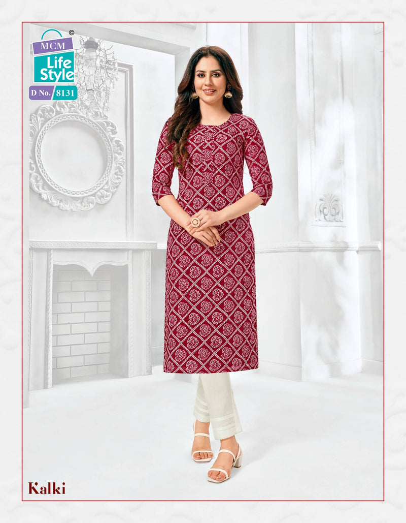 Mcm Lifestyle Kalki Vol 2 Cotton Prints Fancy Straight Daily Wear Kurtis