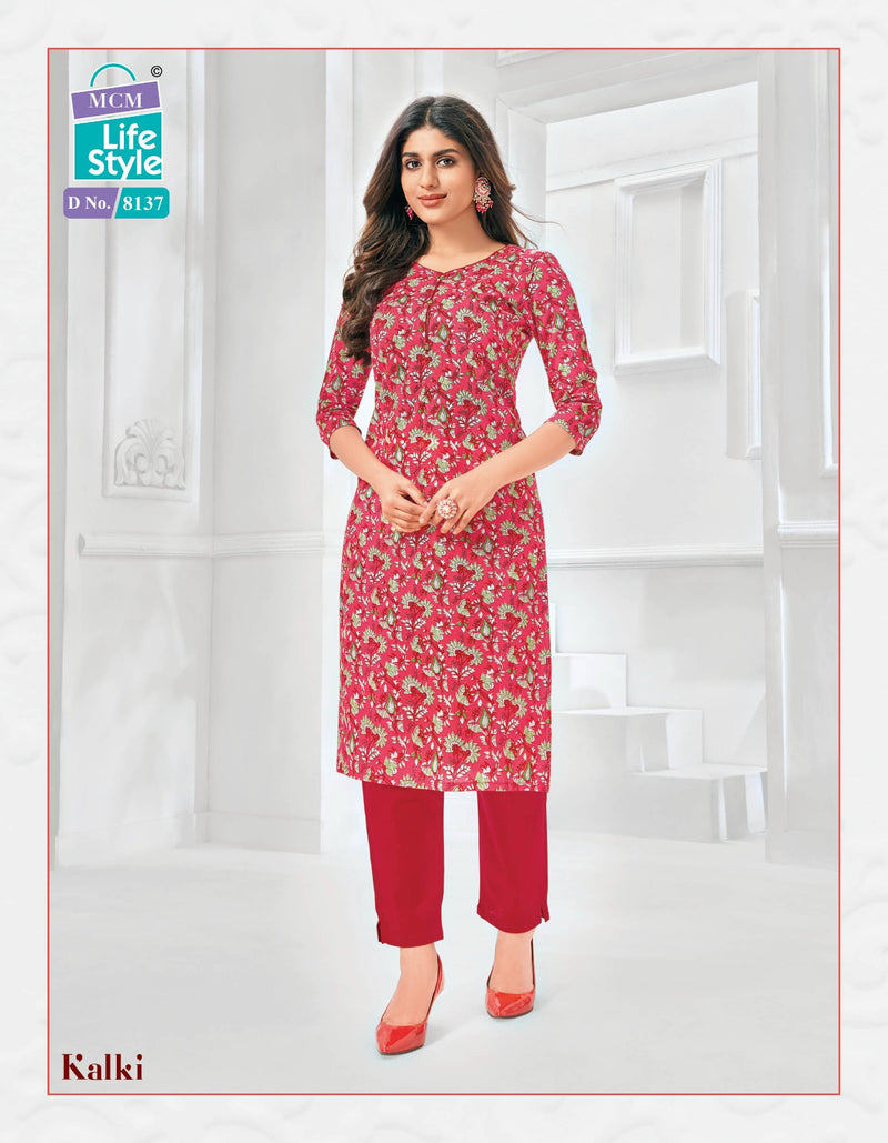 Mcm Lifestyle Kalki Vol 2 Cotton Prints Fancy Straight Daily Wear Kurtis