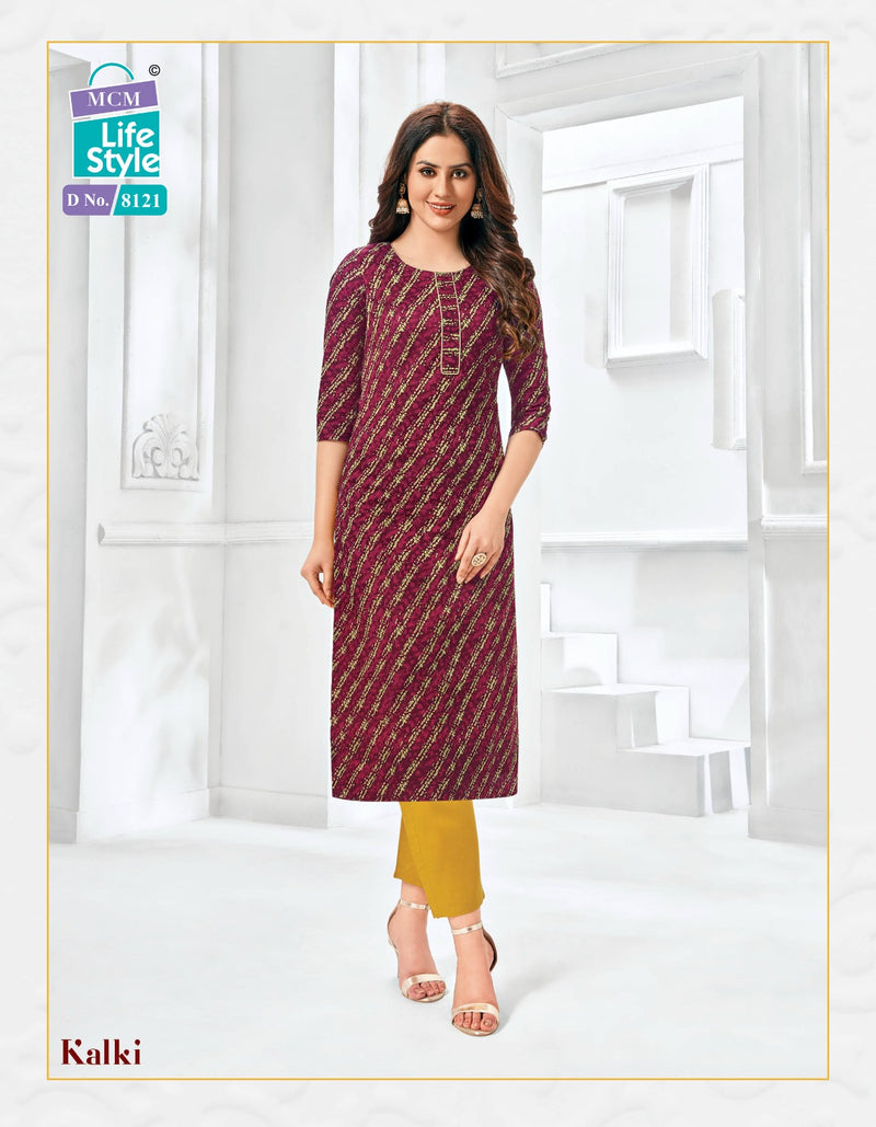 Mcm Lifestyle Kalki Vol 2 Cotton Prints Fancy Straight Daily Wear Kurtis