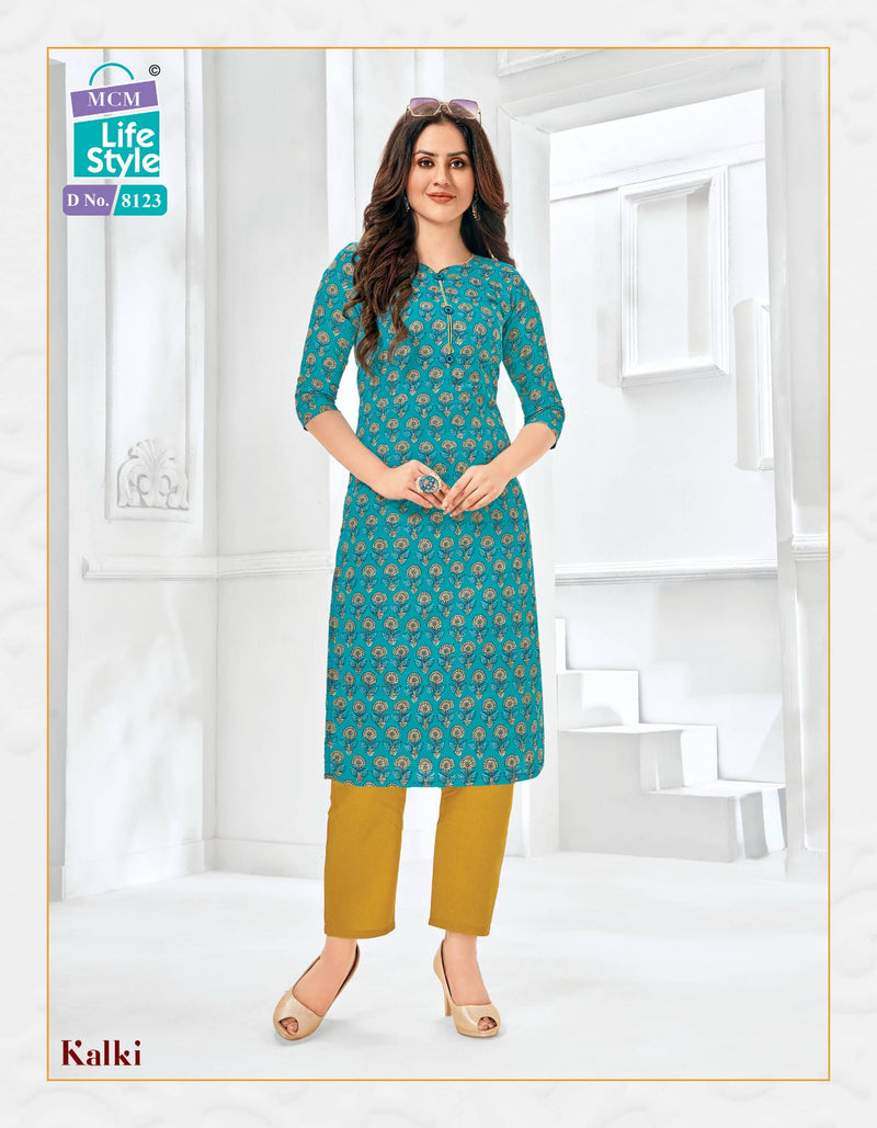 Mcm Lifestyle Kalki Vol 2 Cotton Prints Fancy Straight Daily Wear Kurtis