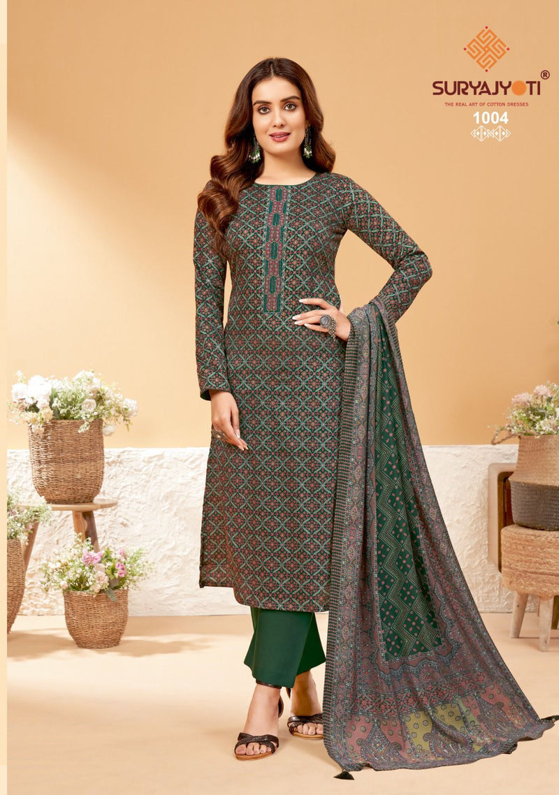 Suryajyoti Kalki Vol 1 Jaam Satin Discharge Print Foil Neck Embroidery Printed Designer Salwar Kameez