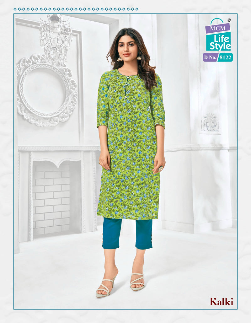 Mcm Lifestyle Kalki Vol 2 Cotton Prints Fancy Straight Daily Wear Kurtis